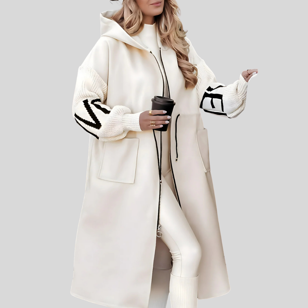 MARISELLE - Knitted Sleeve Hooded Jacket