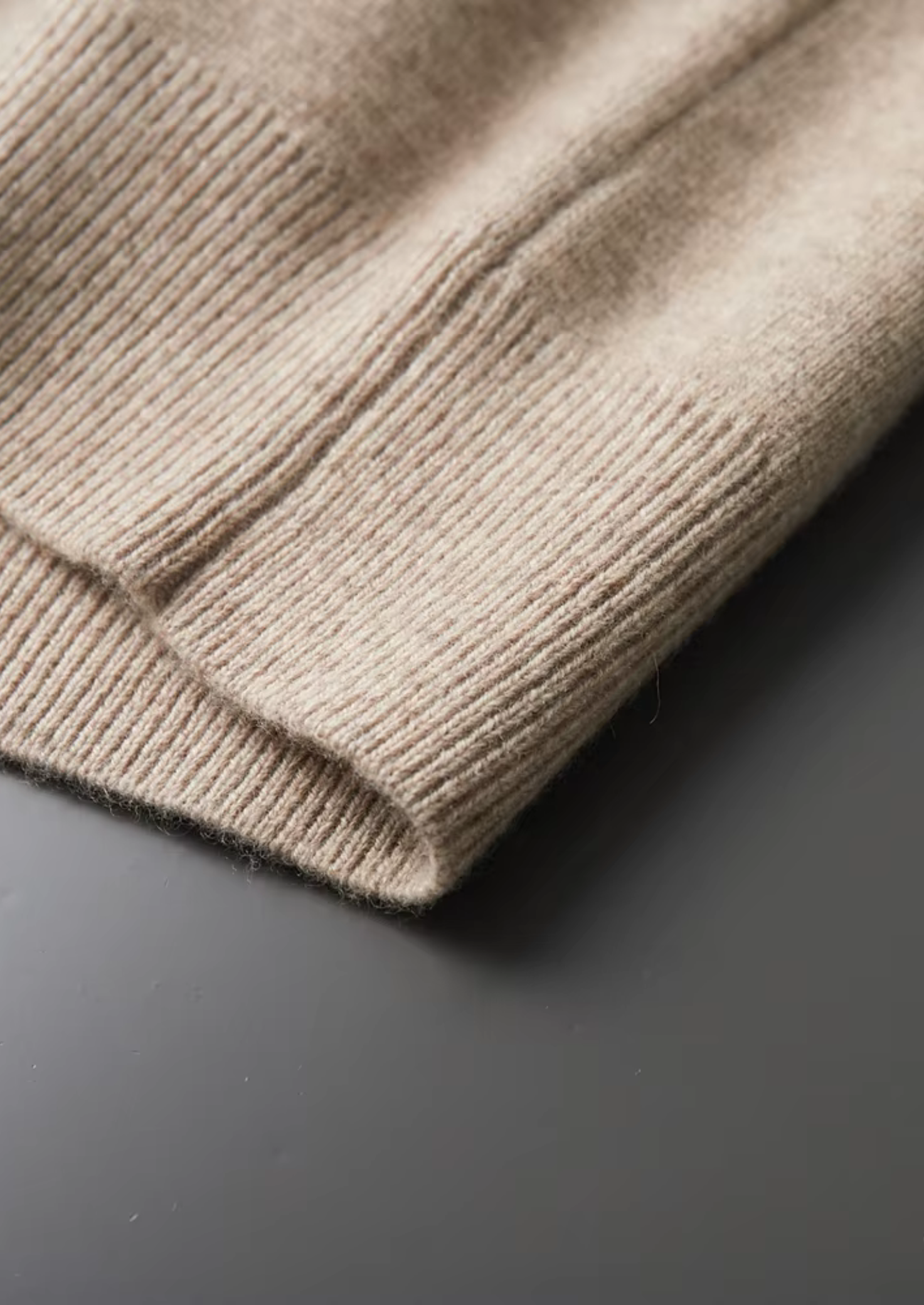 Merino Wool Zip Polo Cardigan