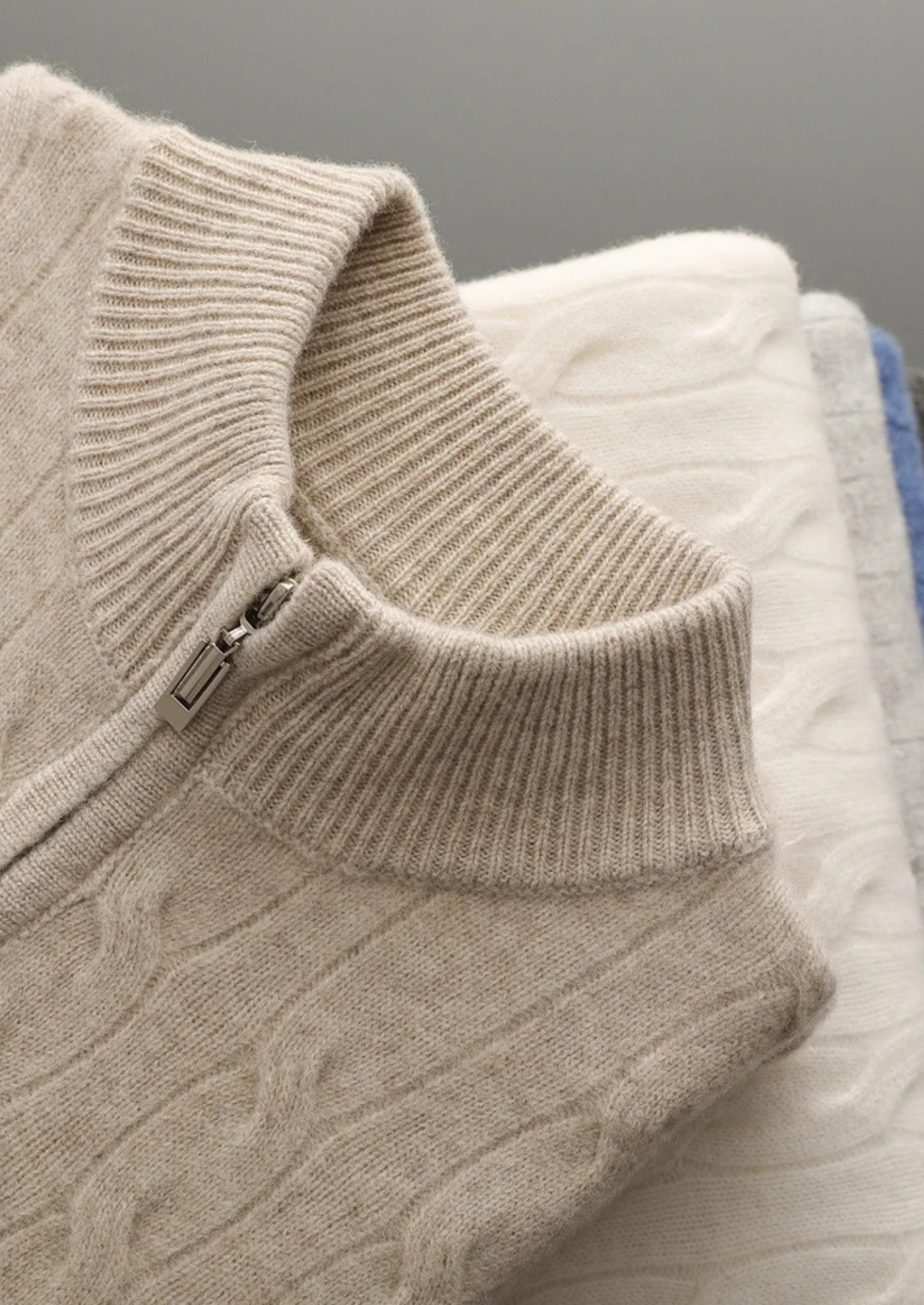 Wool Cable Half-Zip