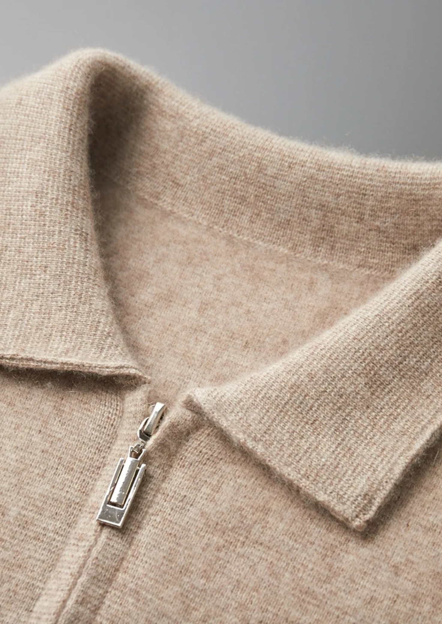Cashmere Zipper Cardigan