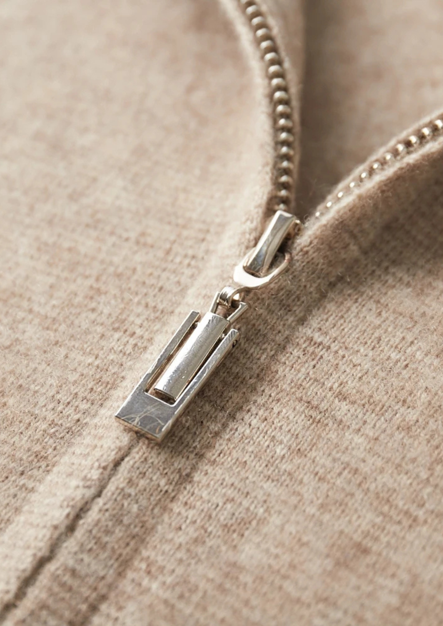 Cashmere Zipper Cardigan