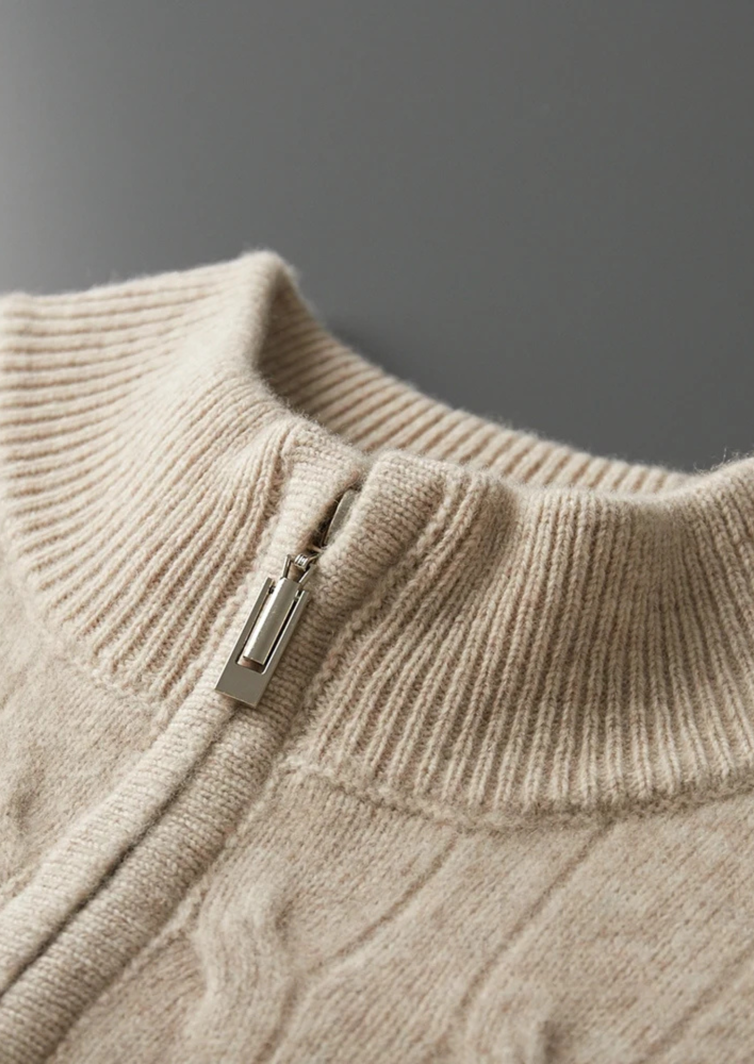 Wool Cable Half-Zip