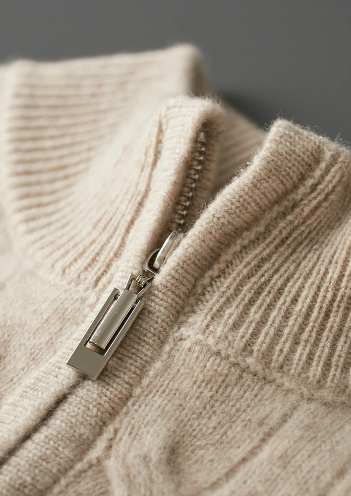 Wool Cable Half-Zip