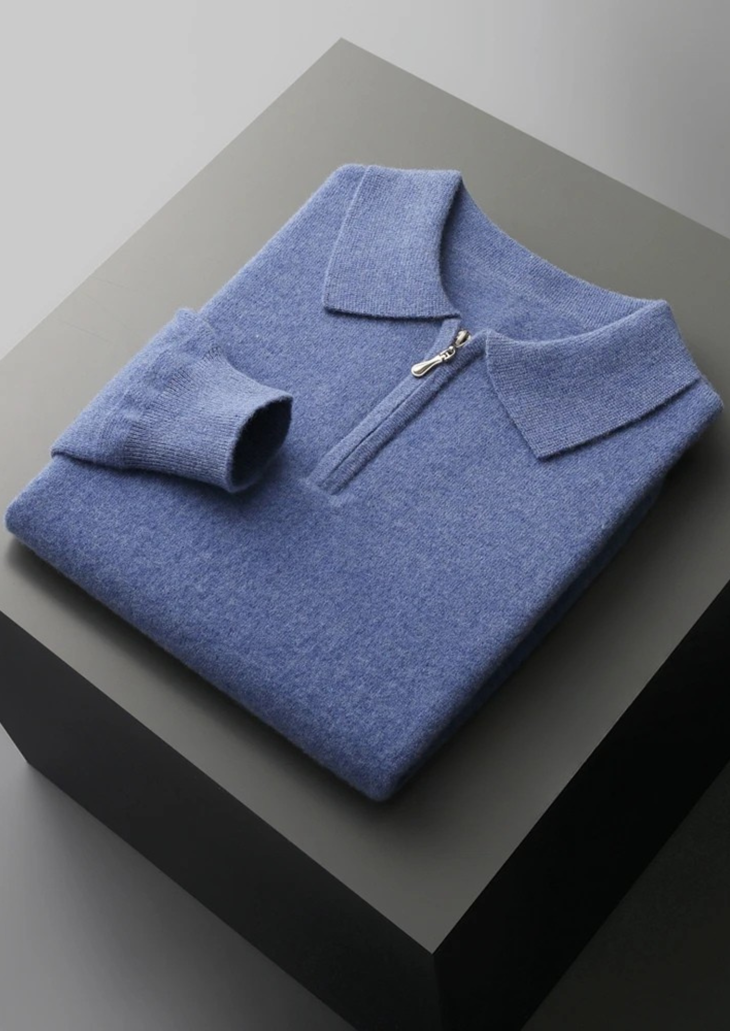 Wool Half-Zip Polo