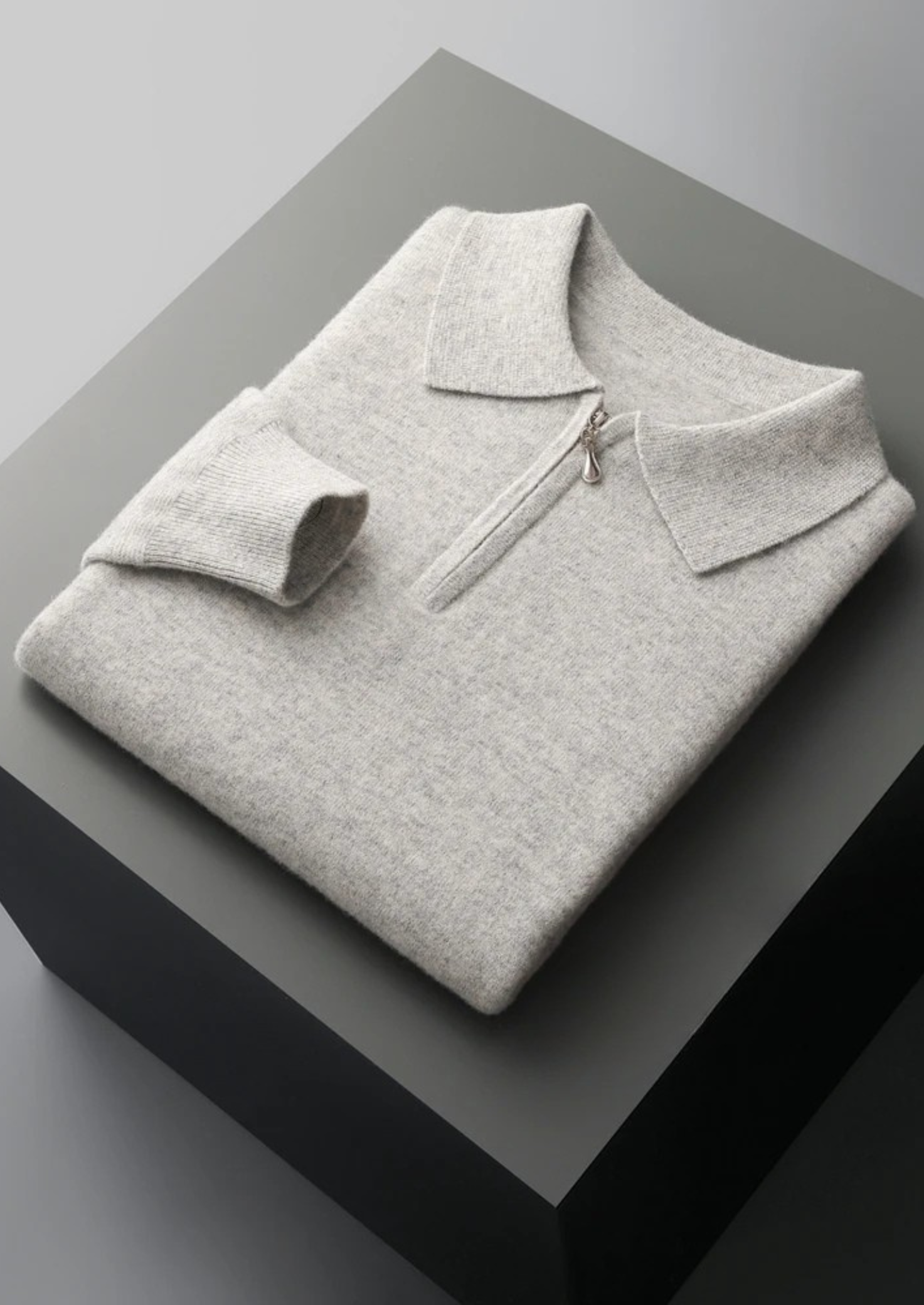 Wool Half-Zip Polo