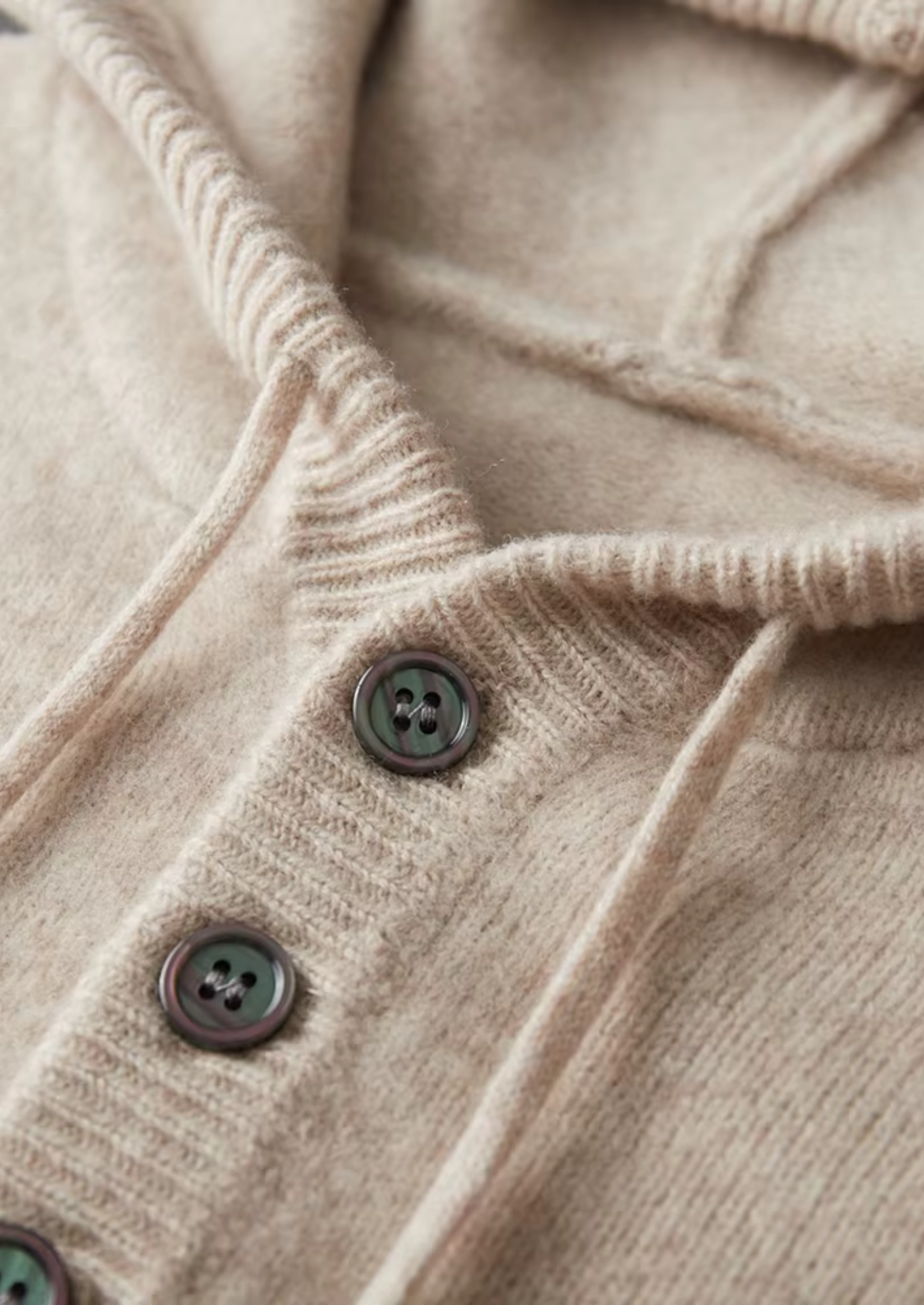 Wool Button Hoodie