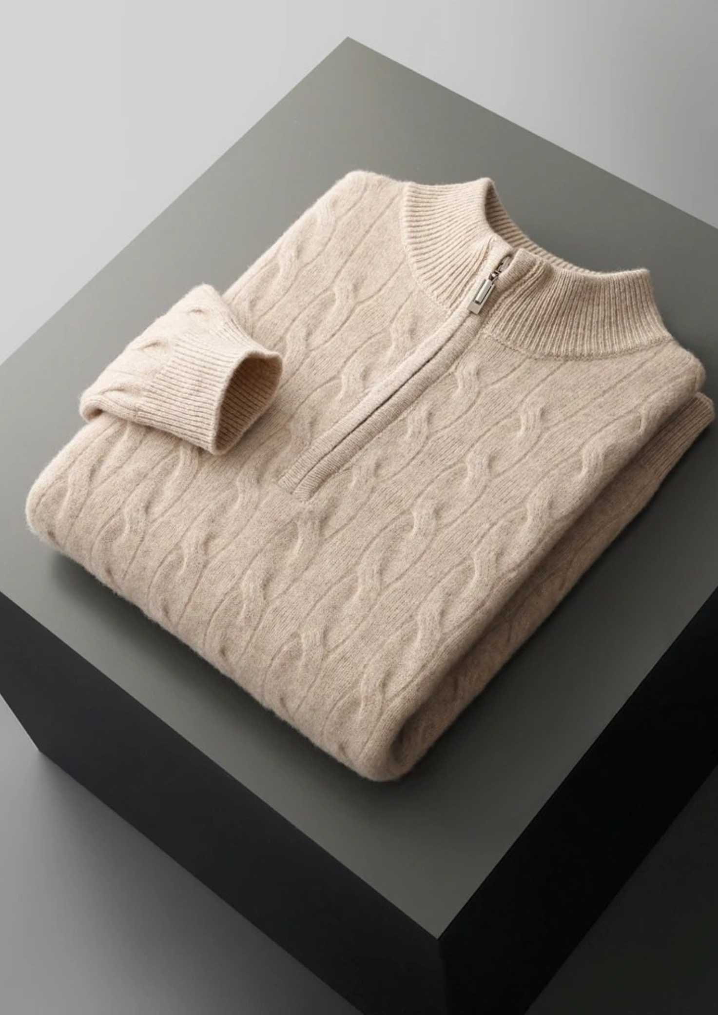 Wool Cable Half-Zip