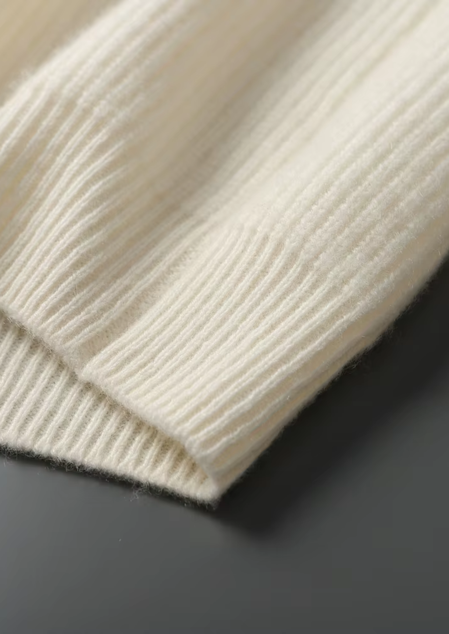 Cashmere Ribbed V-Neck Sweater
