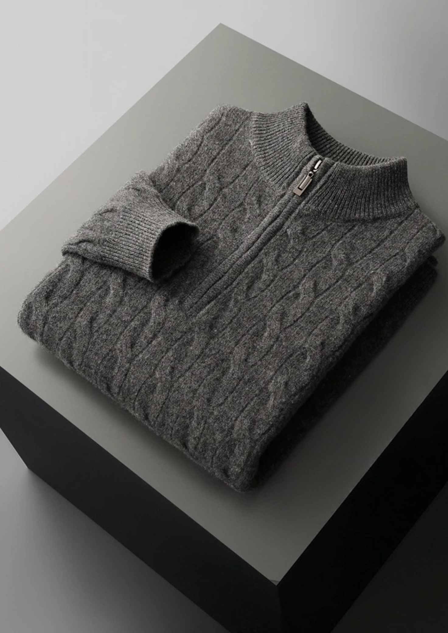 Wool Cable Half-Zip