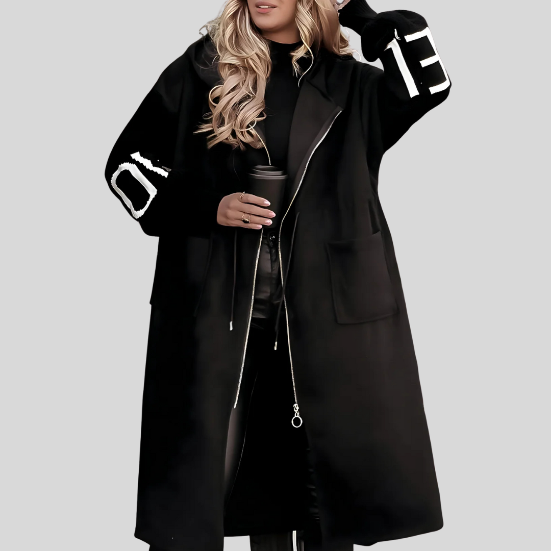 MARISELLE - Knitted Sleeve Hooded Jacket