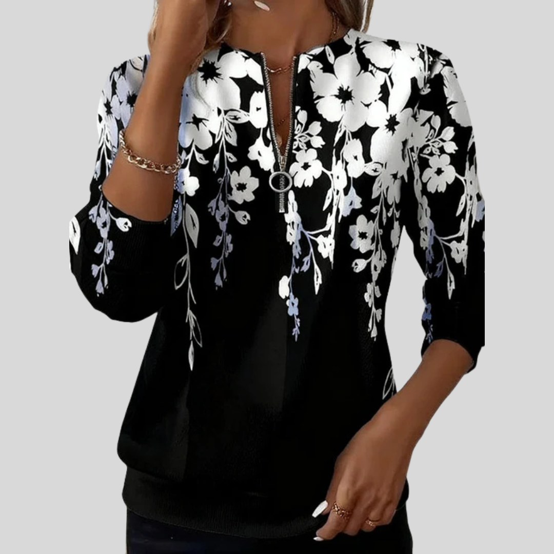 Brenlea™ | Modern Print Zip Sweatshirt