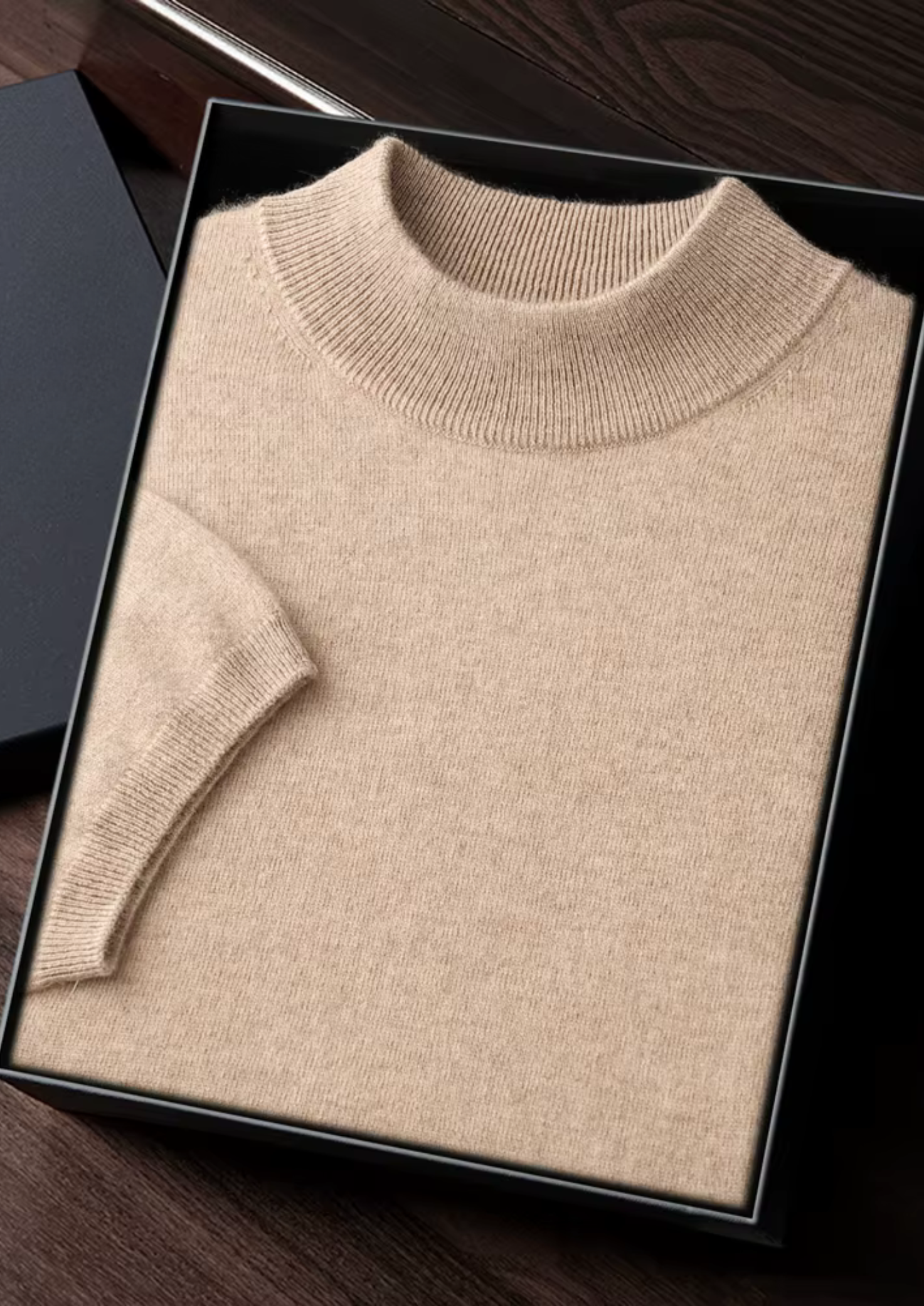 Cashmere Mock Neck T-Shirt