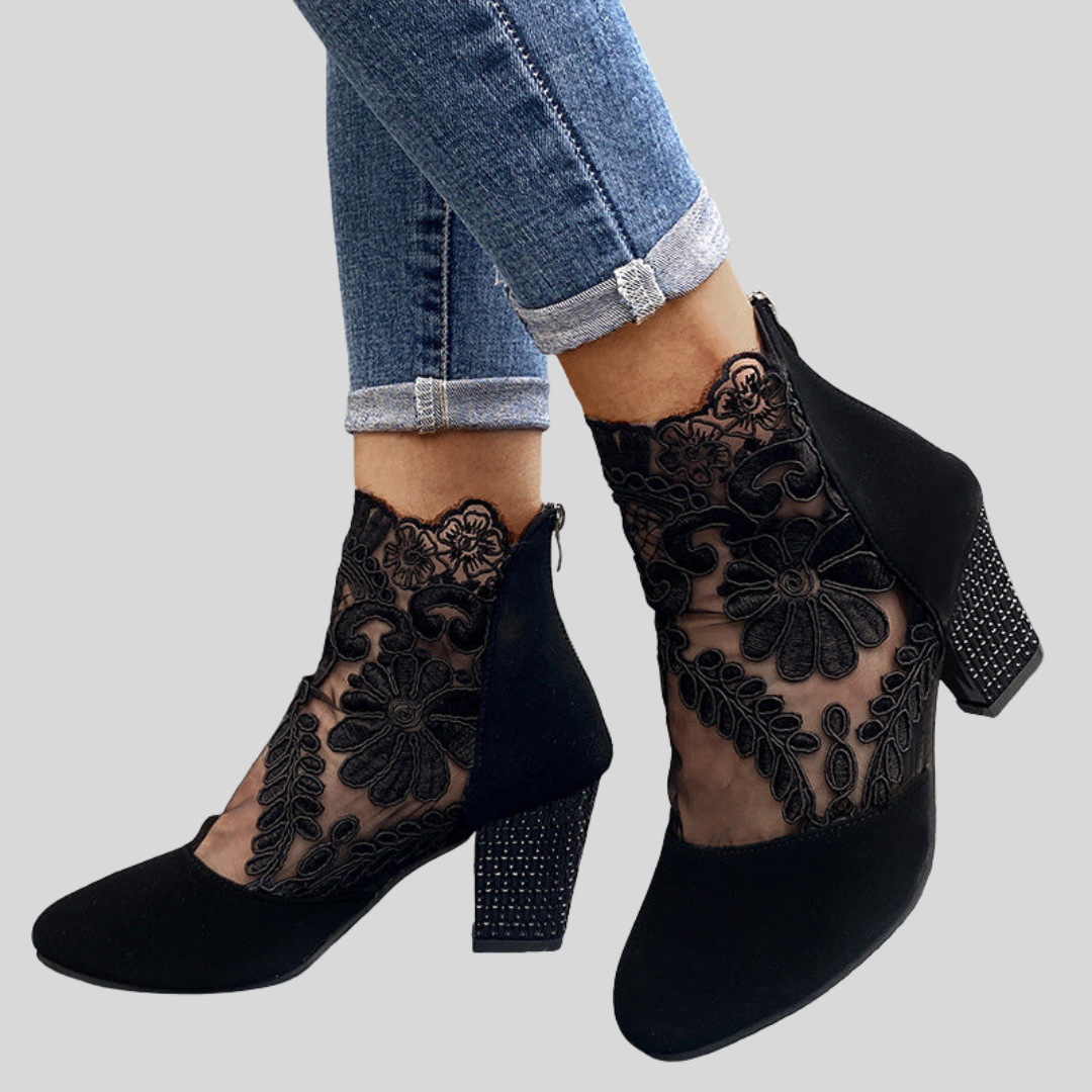JOLIE™ - Chic Lace Heeled Boots