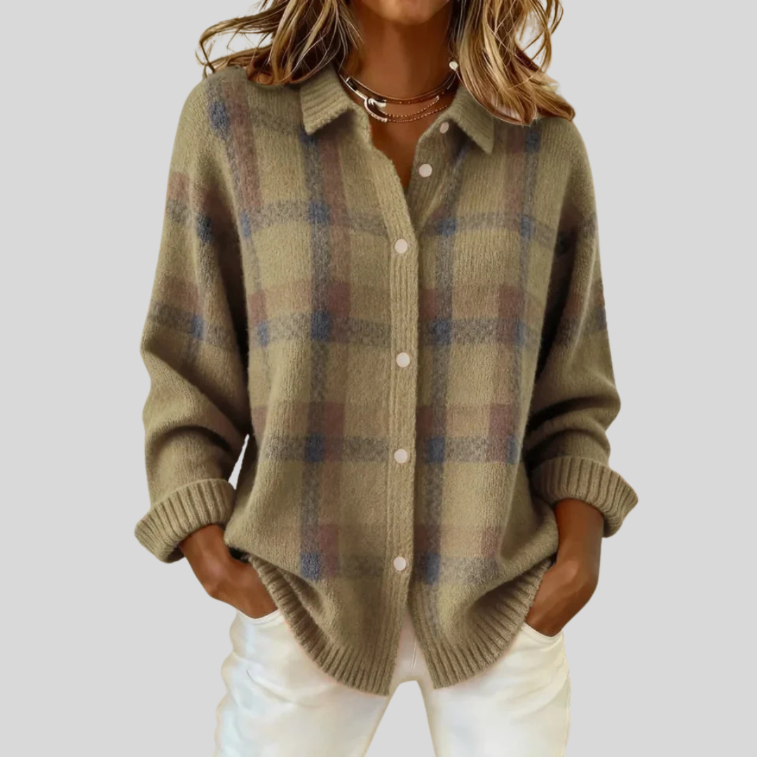 Francesca™ | Retro Cheque Sweater