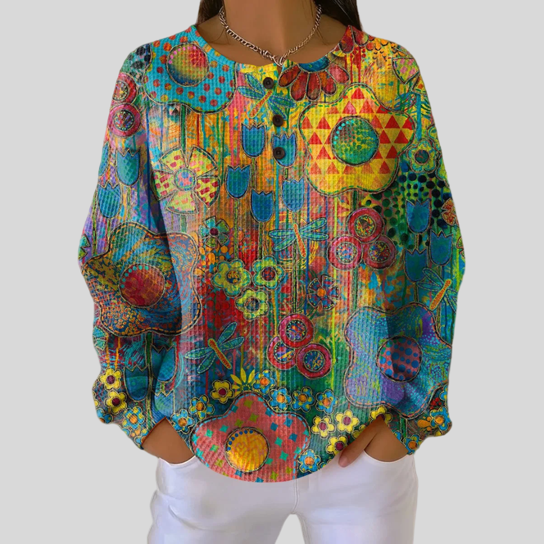 Alina | Colorful Sweater with Floral Print