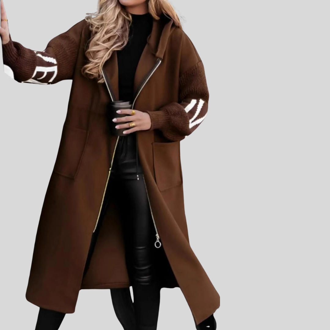 MARISELLE - Knitted Sleeve Hooded Jacket