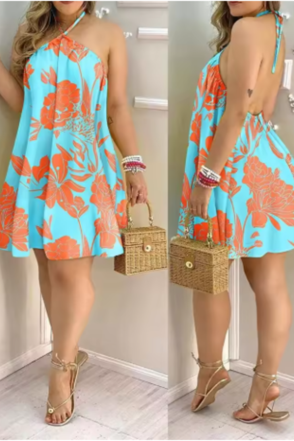 Gabby | Women's Halter Neck Backless Mini Dress