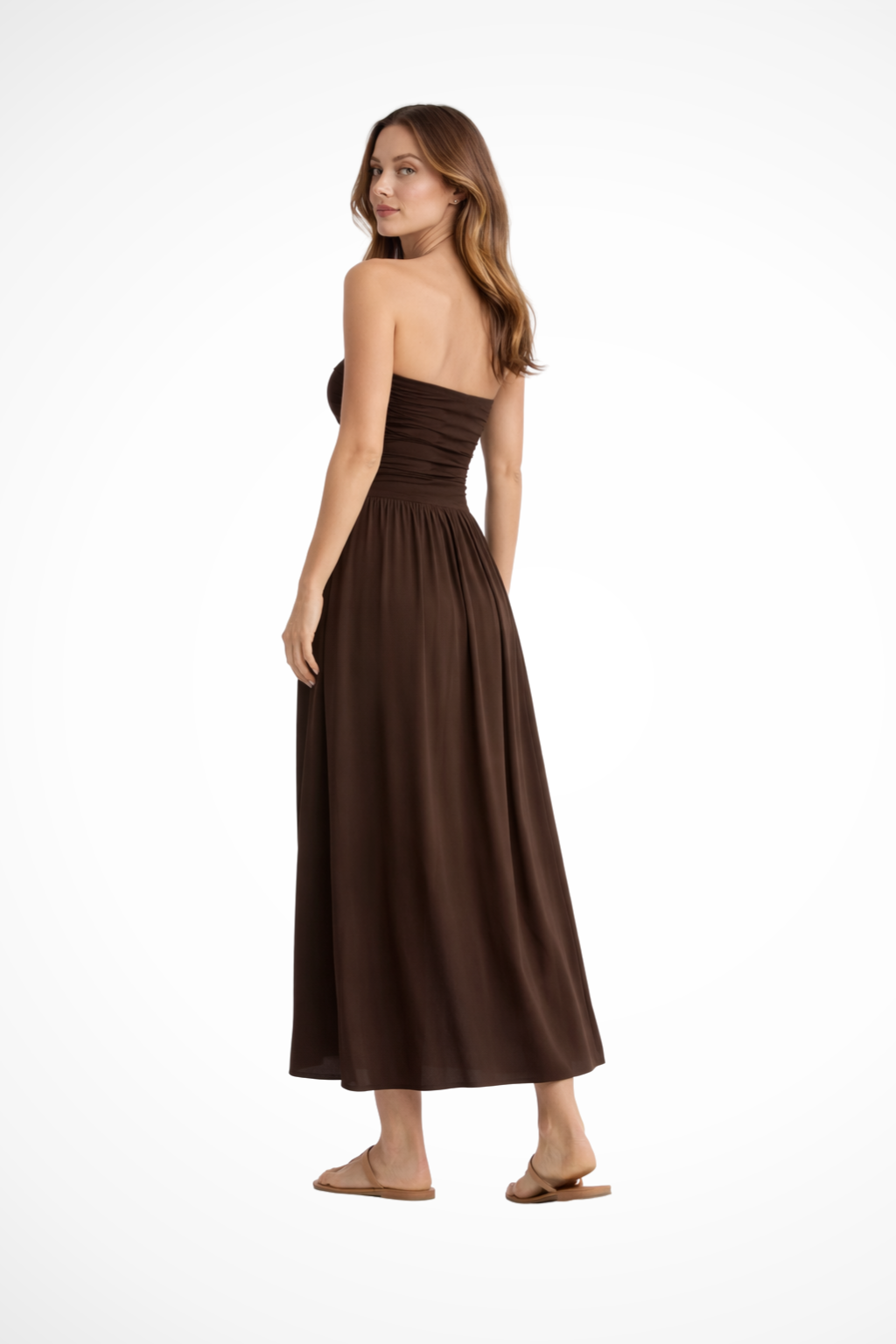 Winnie | Women's Strapless Pleated Maxi Dress
