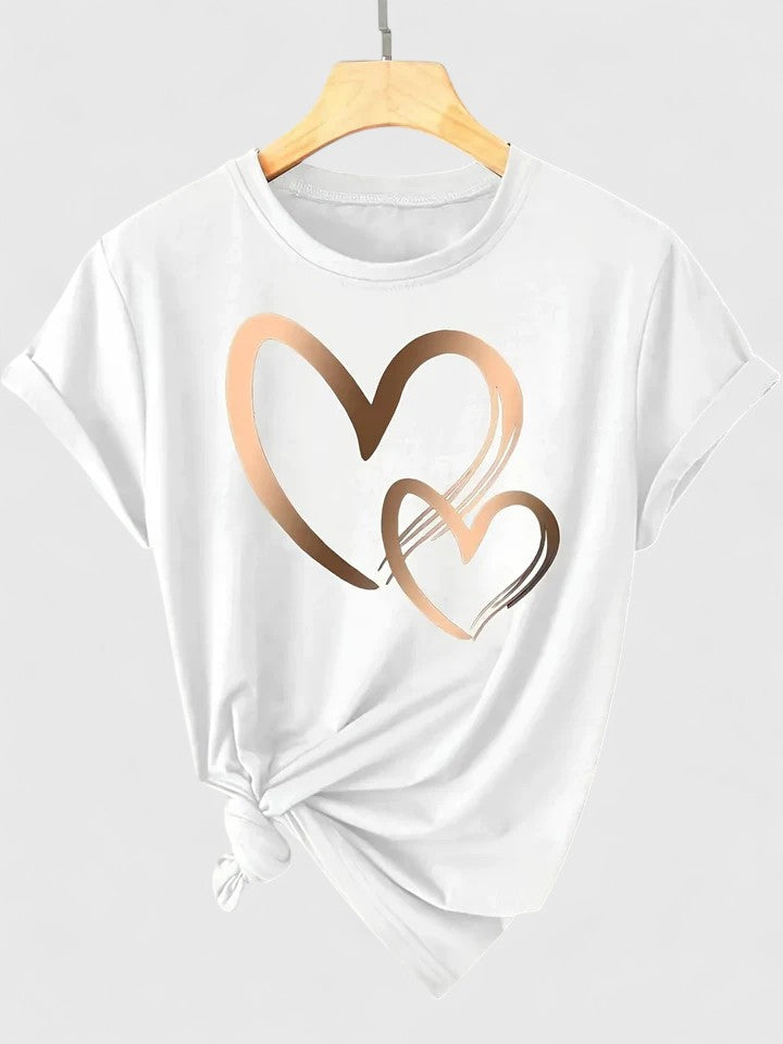 Ivy | Women's Relaxed Fit Heart Graphic T-Shirt