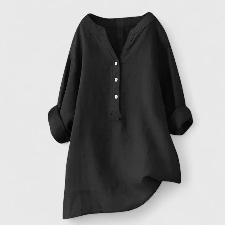 Lara | Women's Lightweight V-Notch Button-Front Shirt