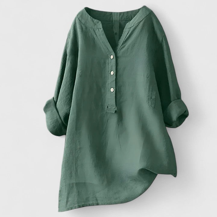 Lara | Women's Lightweight V-Notch Button-Front Shirt