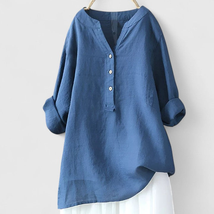 Lara | Women's Lightweight V-Notch Button-Front Shirt