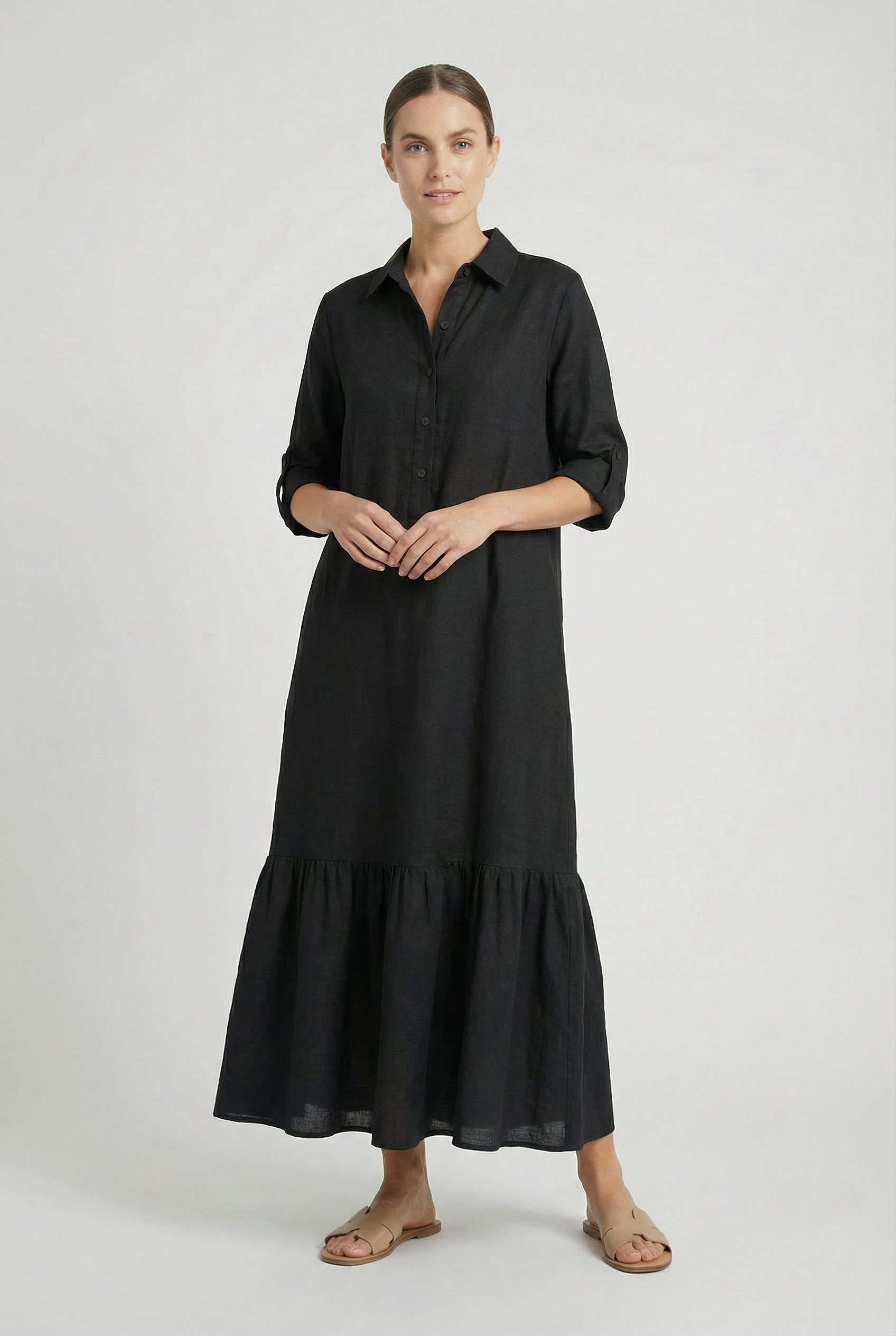 Laura | Women's Cotton Long Sleeve Maxi Dress
