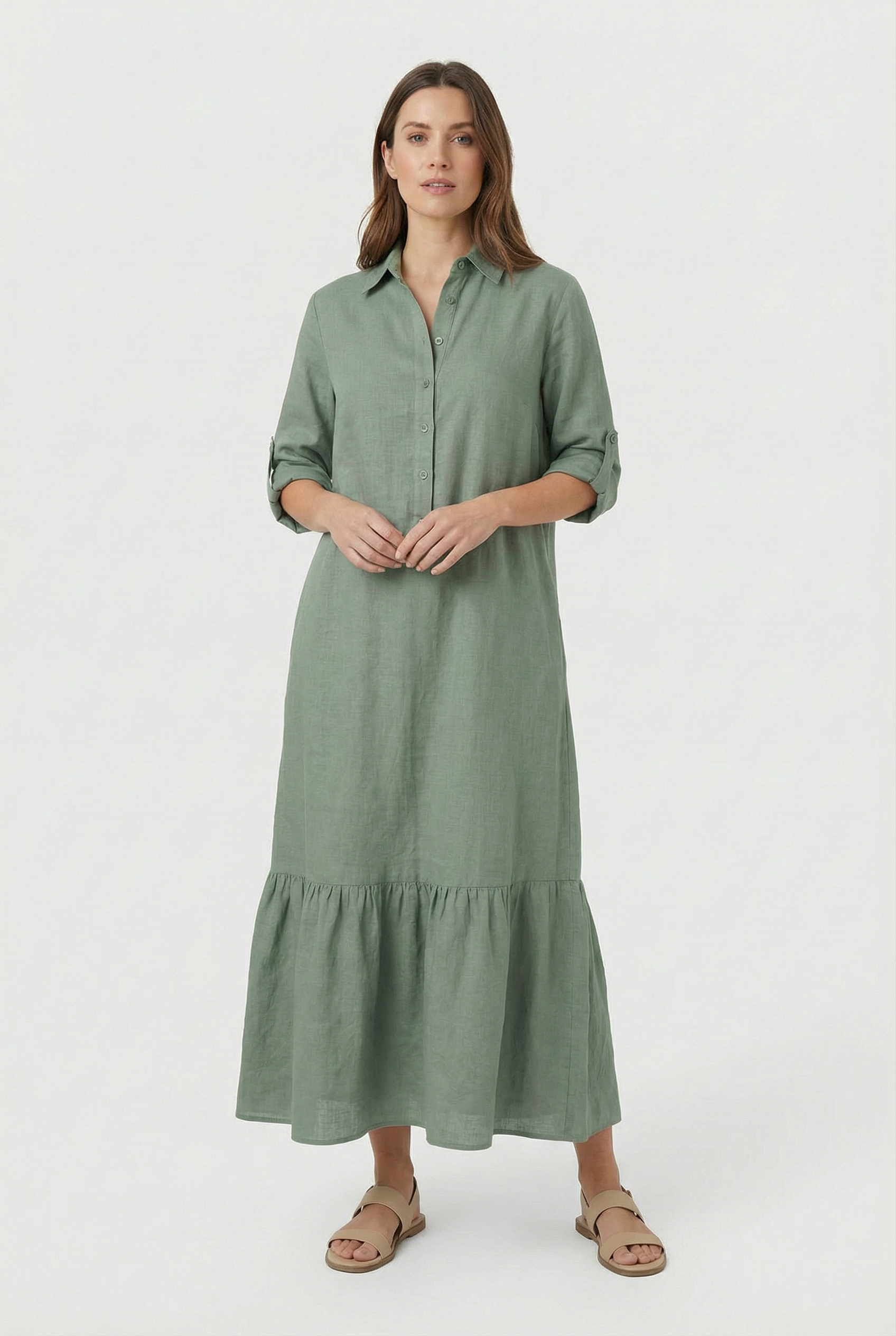 Laura | Women's Cotton Long Sleeve Maxi Dress