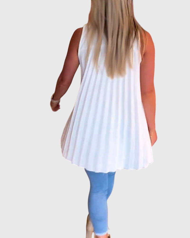 Lina | Women's Ruffle Lapel Sleeveless Top