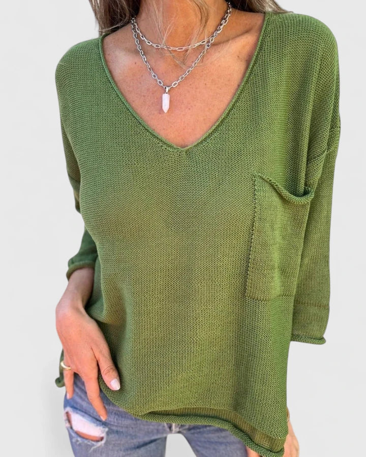 Lydia | Women's V-Neck Comfortable Top with Pockets