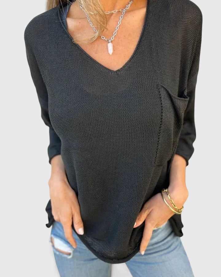 Lydia | Women's V-Neck Comfortable Top with Pockets