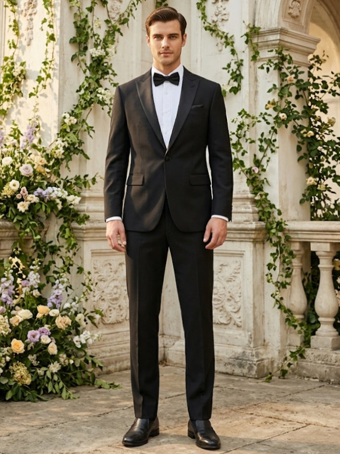 Finley | Men's Black Suit Jacket Set with Stretch Fit