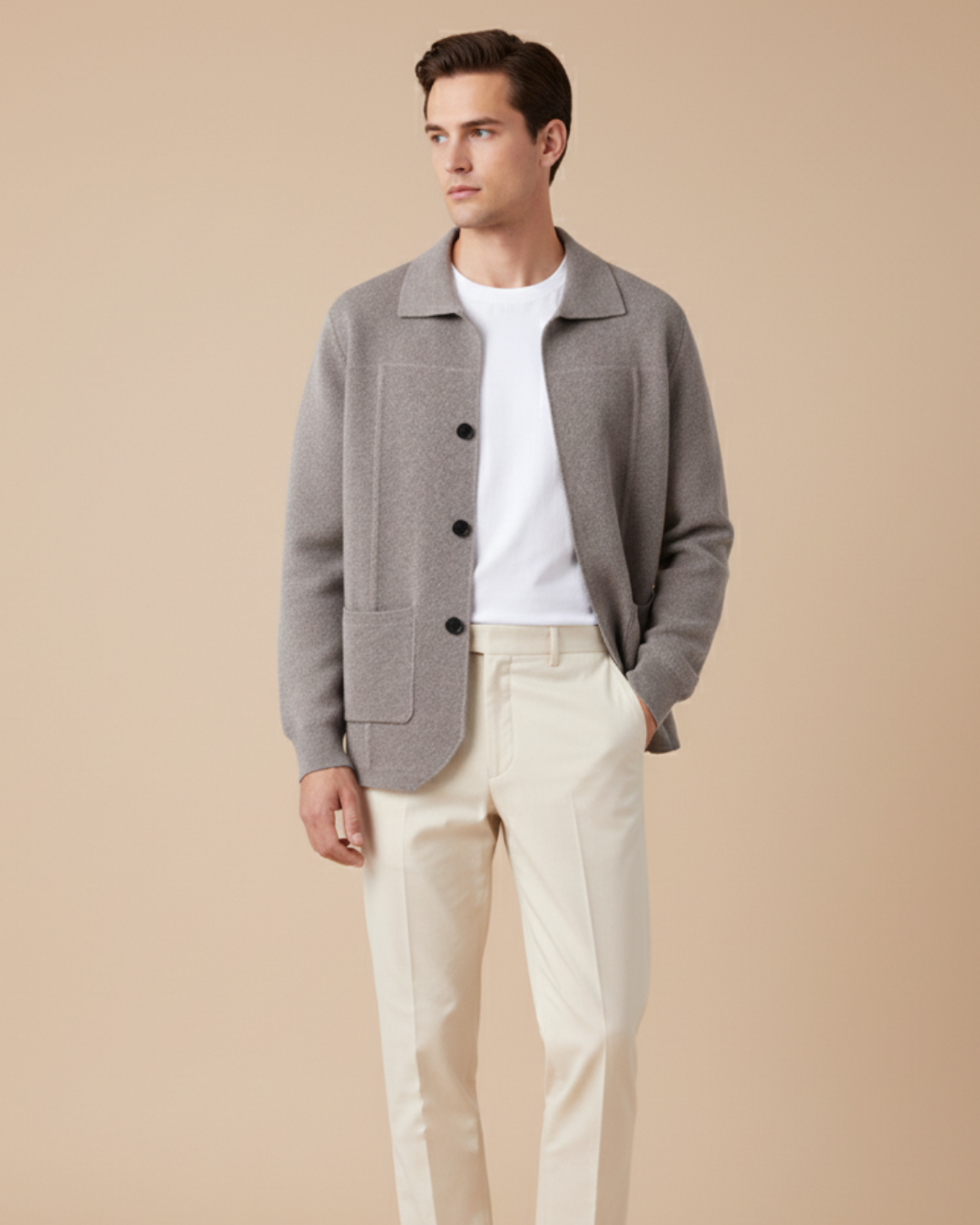 Cashmere Button Overshirt