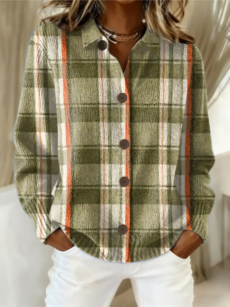 Nina | Women's Checkered Wool Blend Blouse