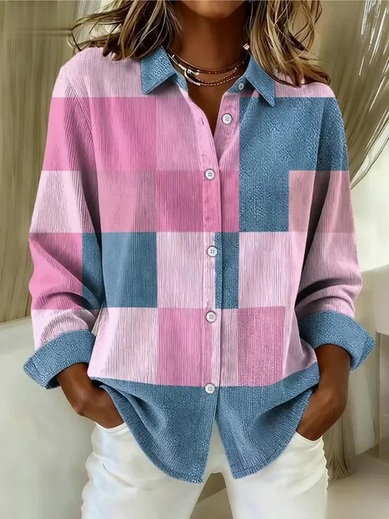 Nina | Women's Knitted Blouse with Block Pattern