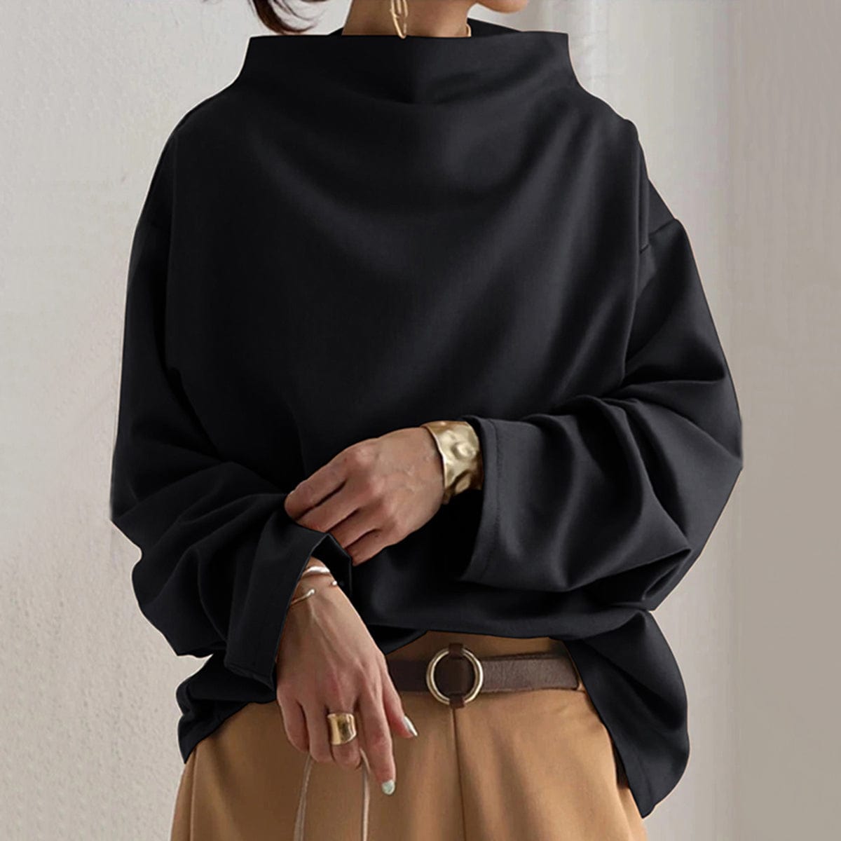 Rachel | Women's High Neck Relaxed Top