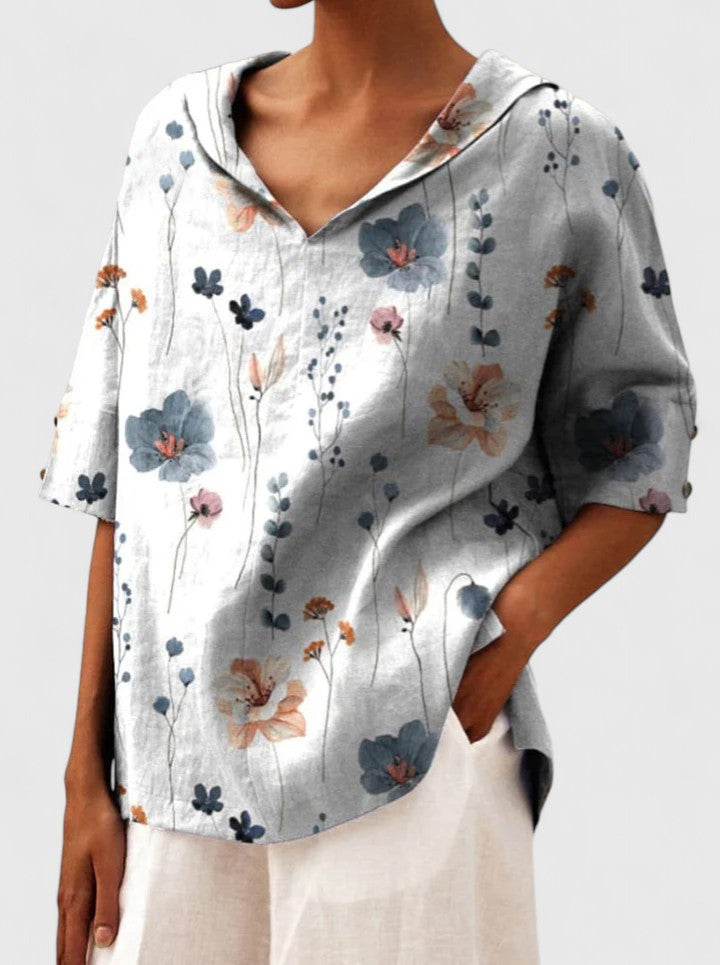 Rosa | Women's Floral V-Neck Summer Top