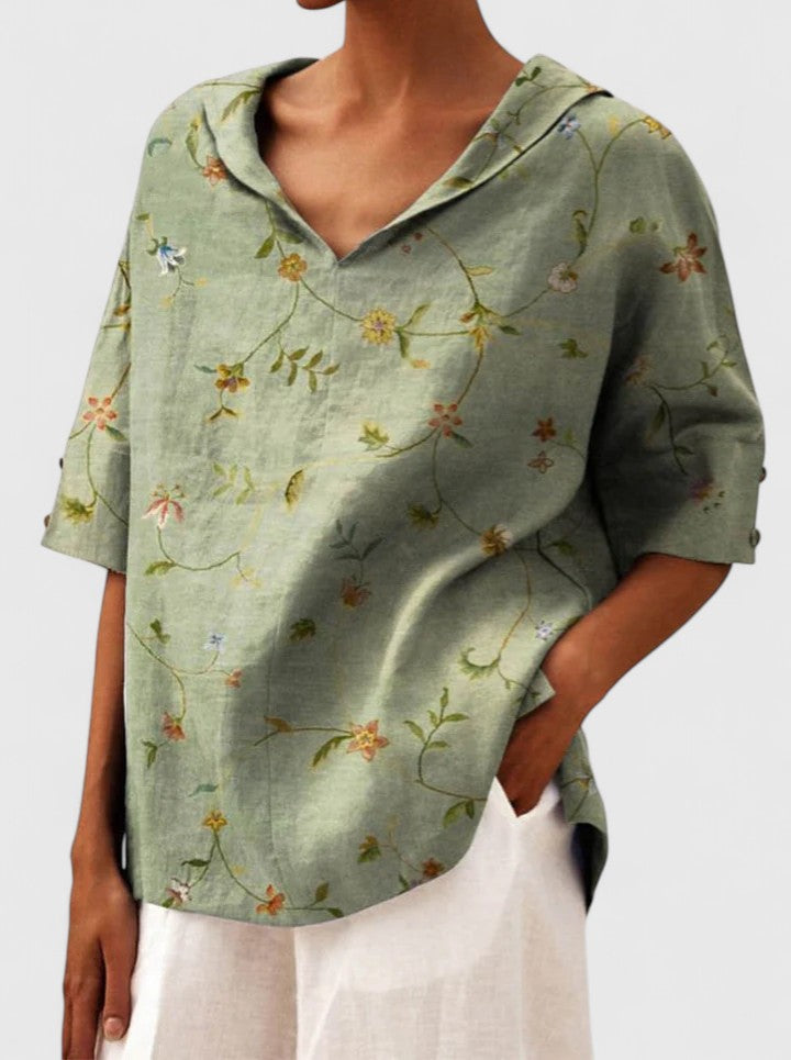 Rosa | Women's Floral V-Neck Summer Top