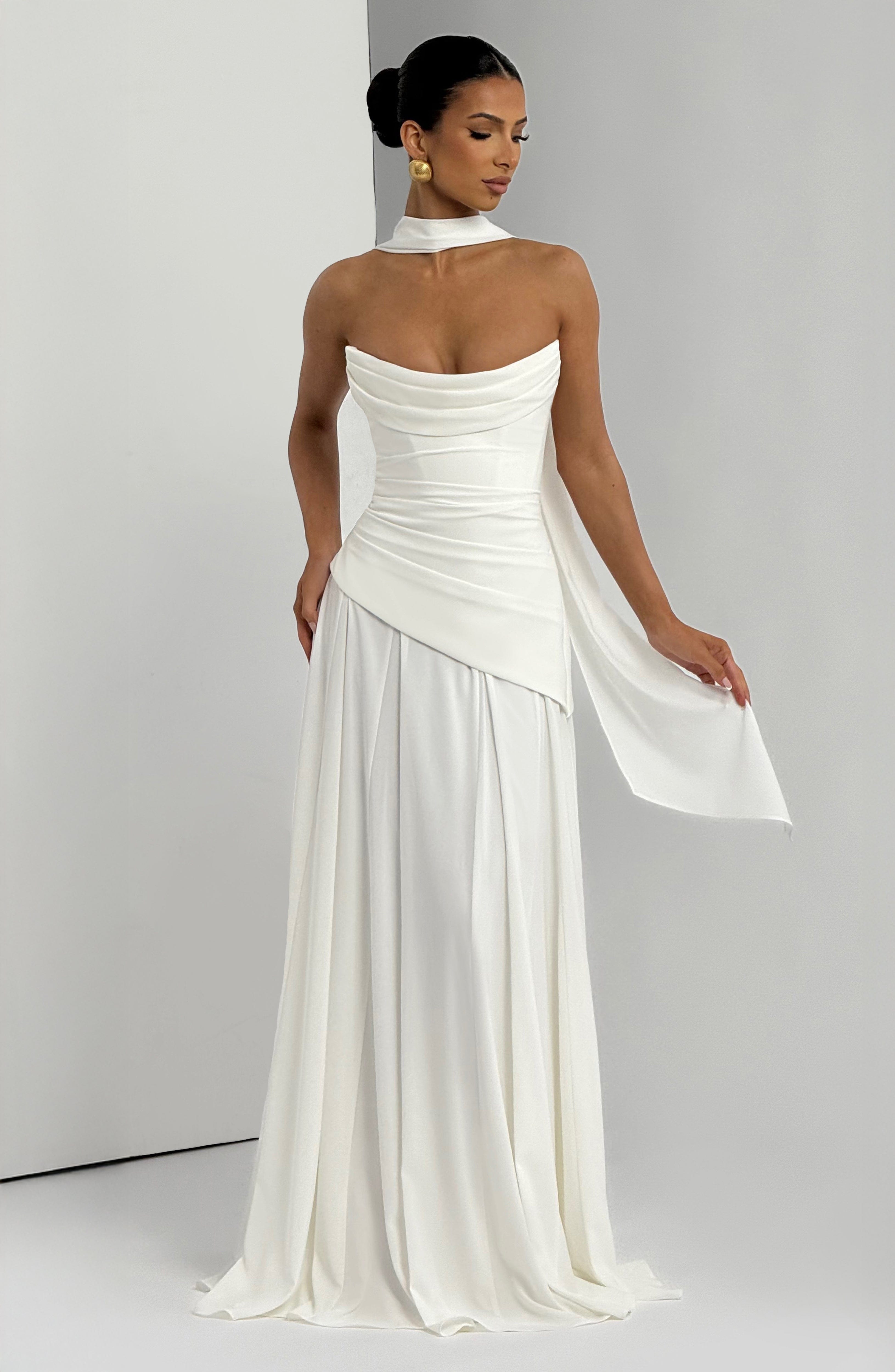 Sophia | Women's Satin Strapless Maxi Evening Dress