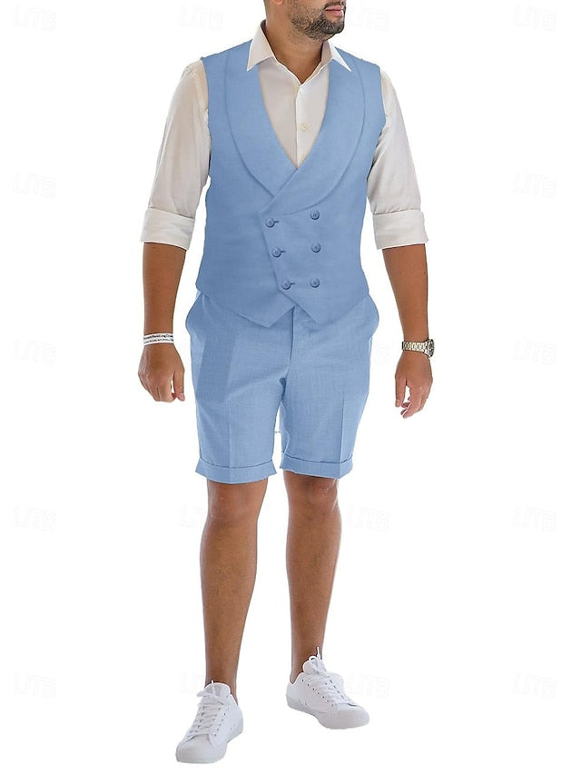 Thomas | Men's Linen Double Breasted Suit