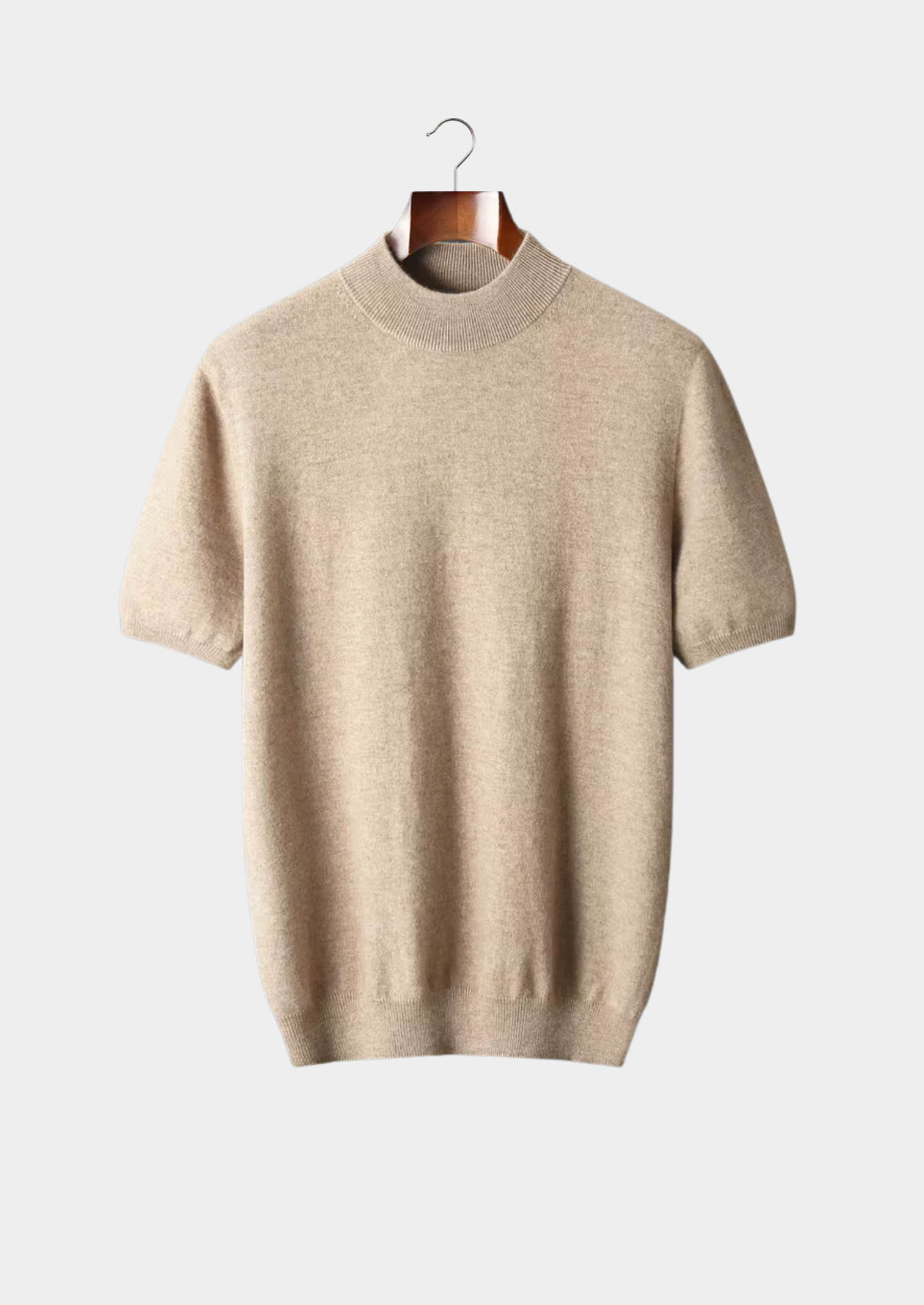 Cashmere Mock Neck T-Shirt