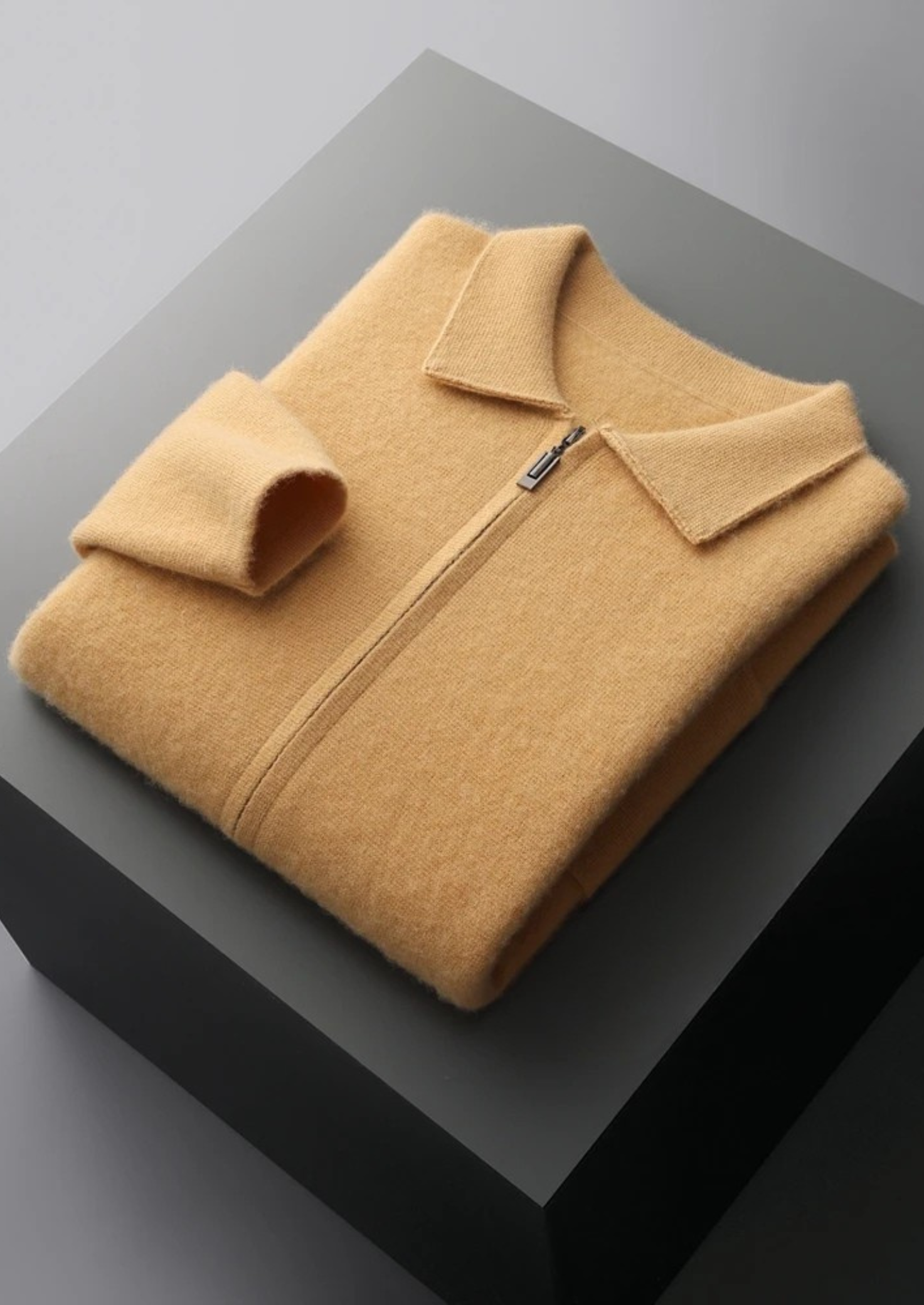 Cashmere Zipper Cardigan