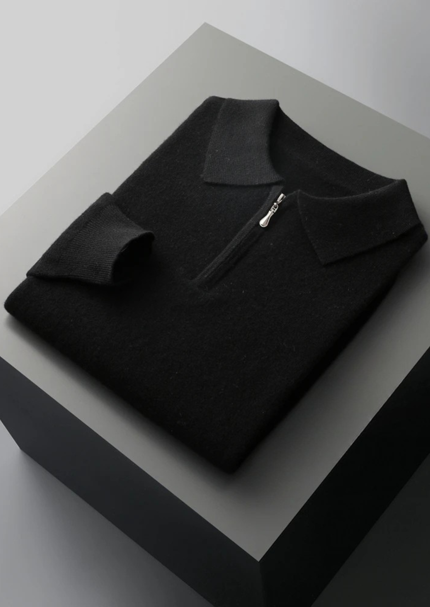 Wool Half-Zip Polo