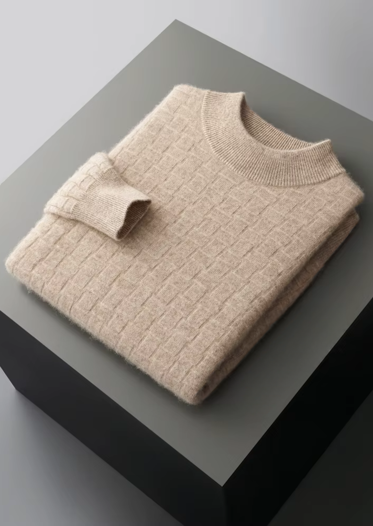 Wool Textured Mockneck