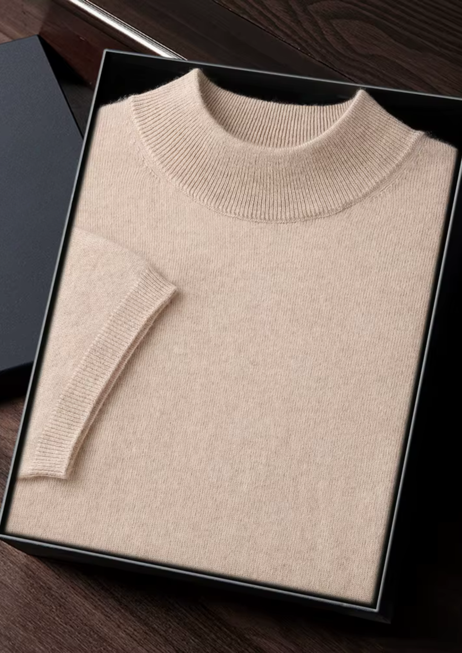 Cashmere Mock Neck T-Shirt