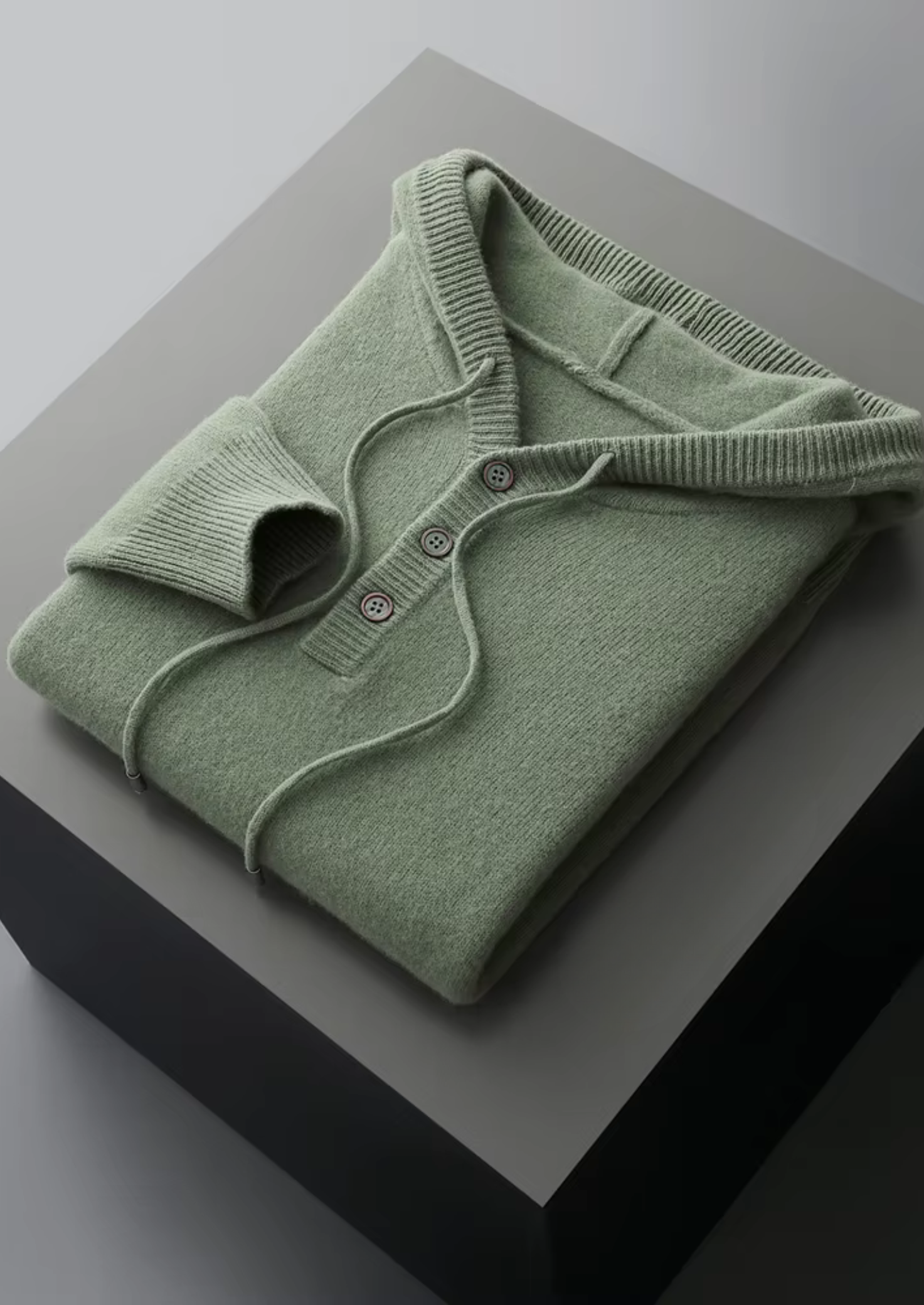 Wool Button Hoodie