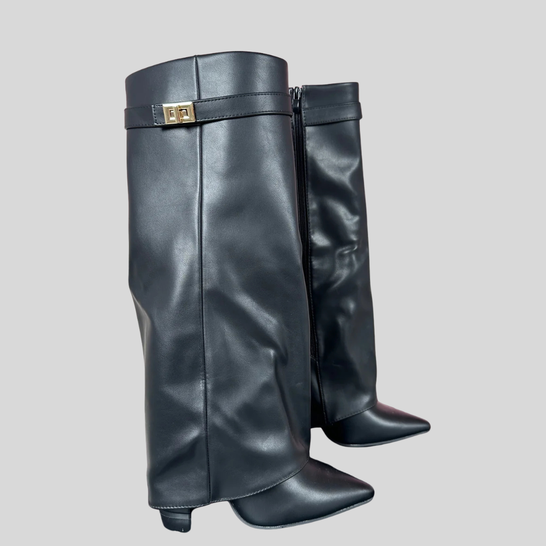 SERENA™ - Black Leather Boots