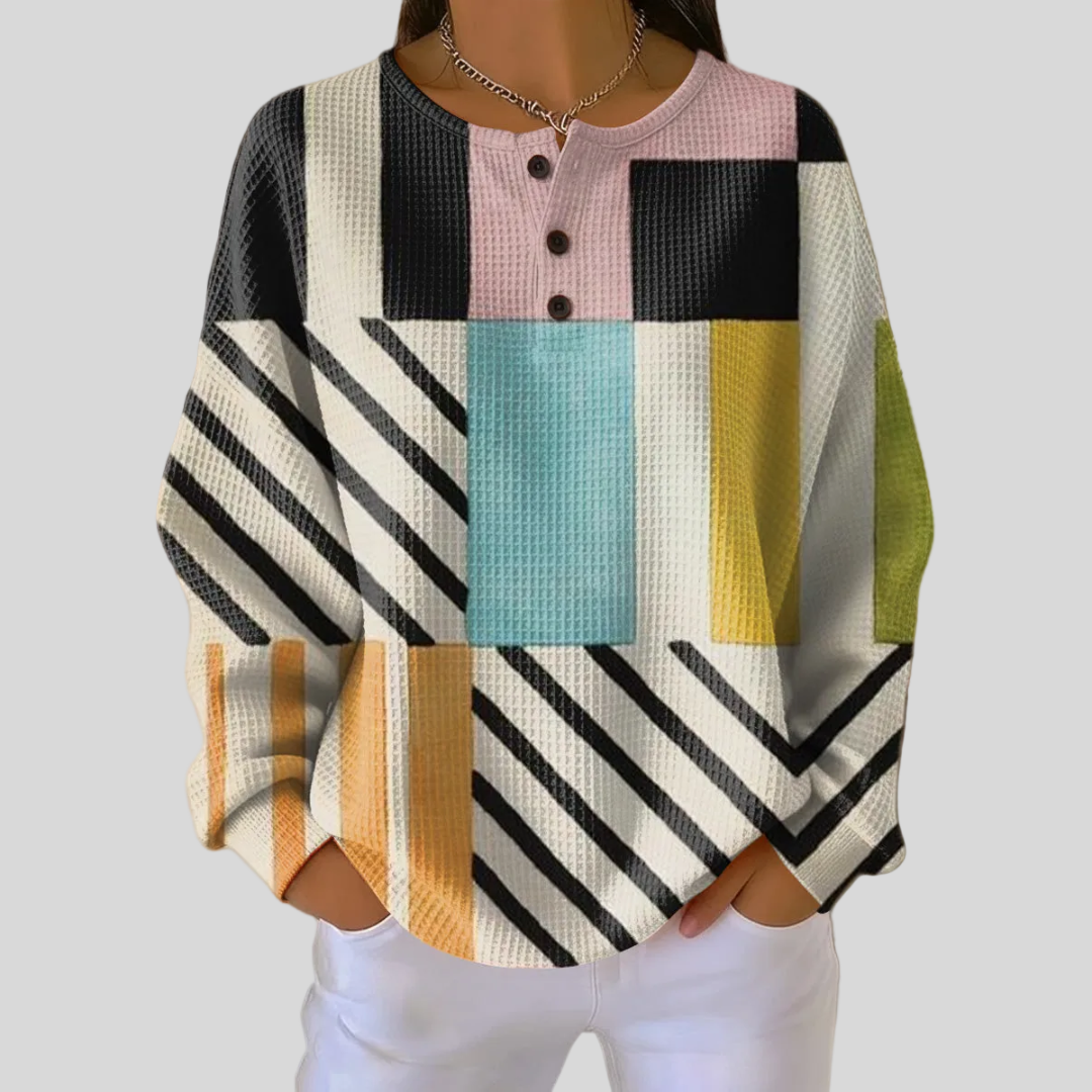 Karin | Sweater with Colorful Check Pattern
