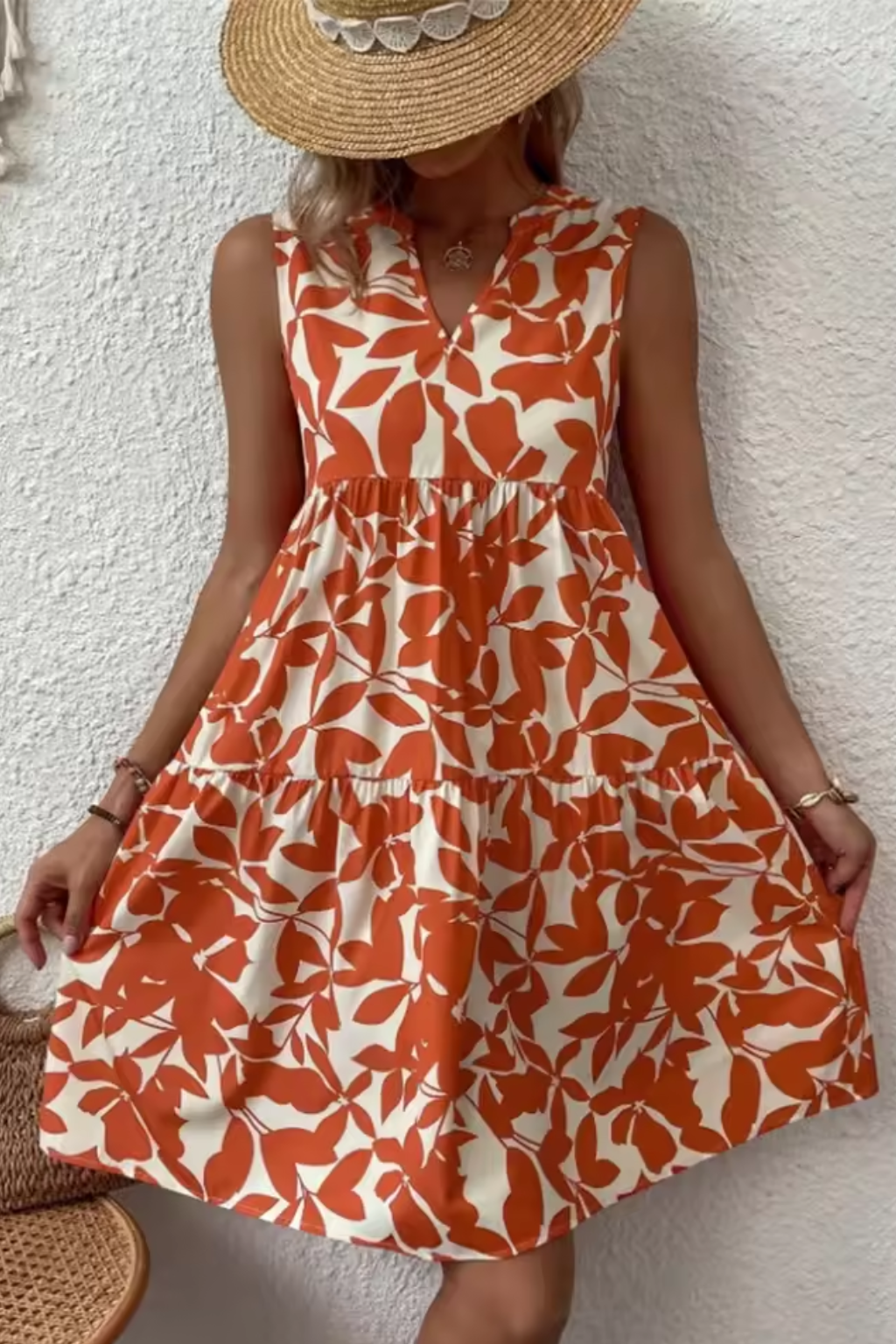 Amelia | Women's Boho V-Neck Midi Dress