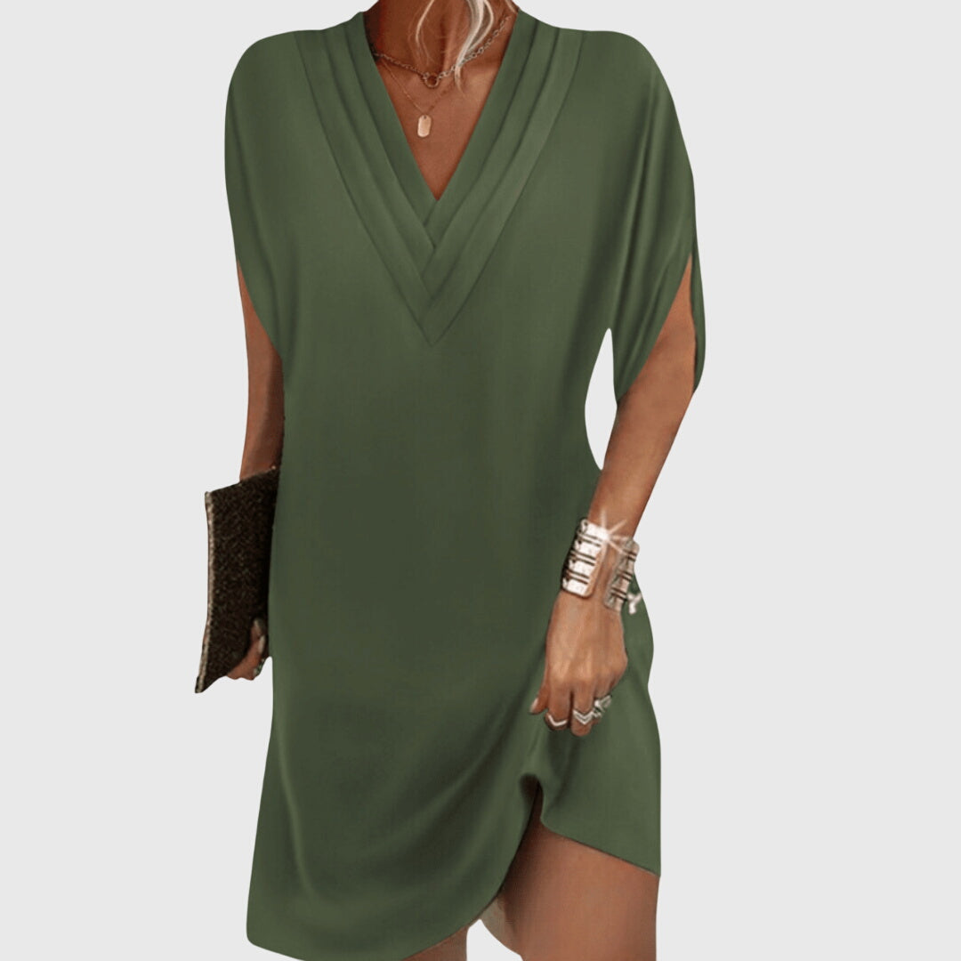 Ava | Women's Elegant V-Neck Midi Dress